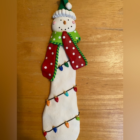 Design Studio flat skinny snowman Christmas ornament 7.5” - Picture 2 of 5